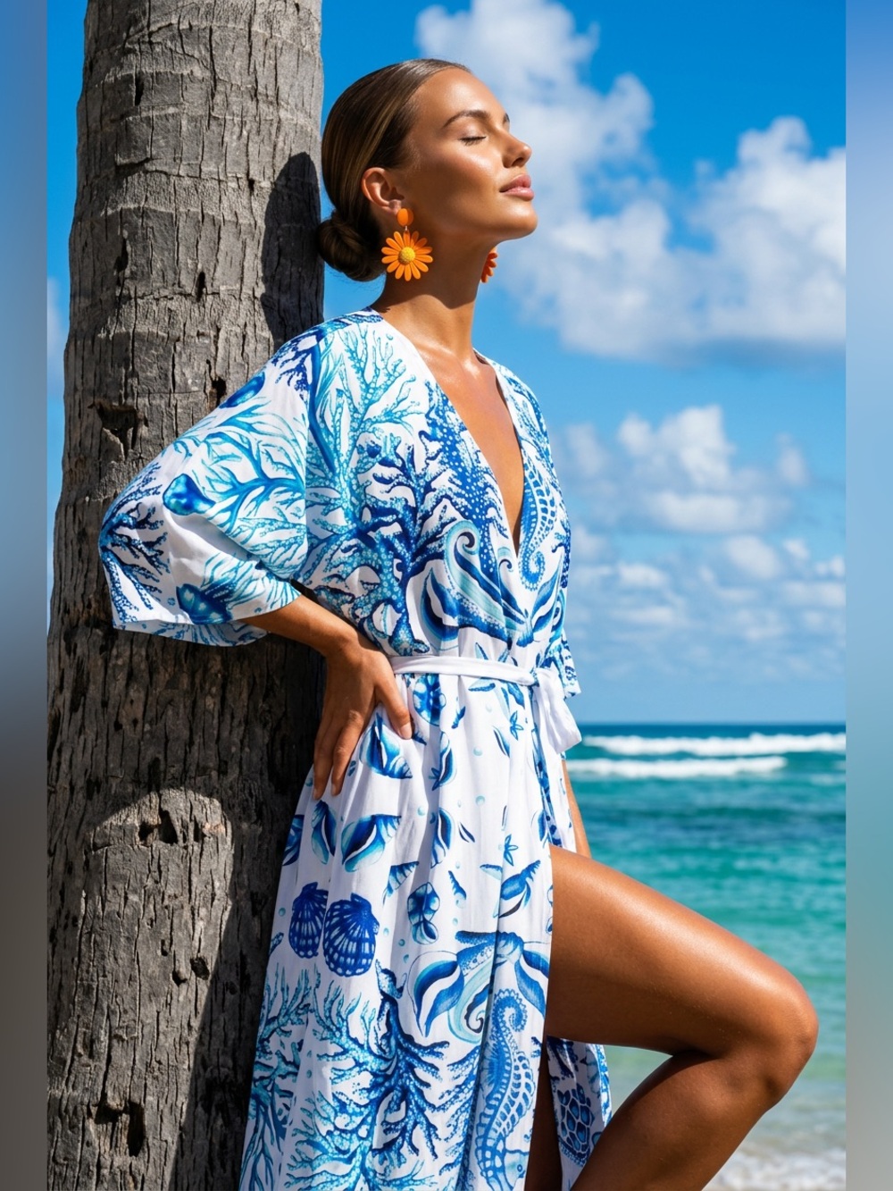 Lulla Collection kimono-style beach duster or cover-up. One Size